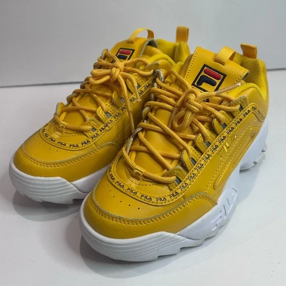 Fila Yellow Sneakers Sz.5.5y - Picture 4 of 7